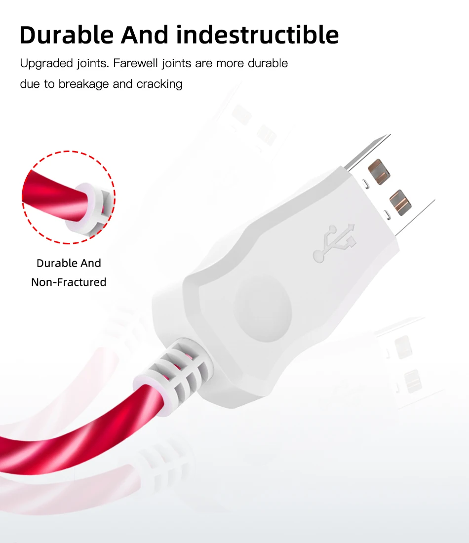 1 м usb type C Micro USB светящийся светодиодный кабель для зарядки samsung S9 светодиодный кабель для передачи данных для huawei P30 P20 Pro шнур для зарядки телефона