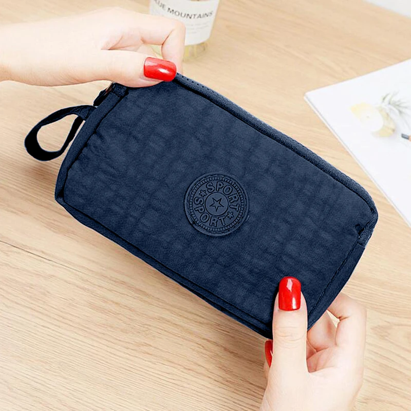 geestock women wallets 3 layer wallet for women purse clutch phone coin pouch canvas cards id keys money bags makeup pocket free global shipping