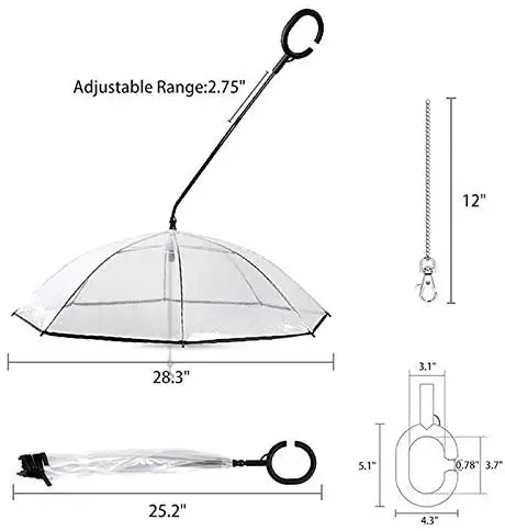 Прозрачный водонепроницаемый зонт для домашних питомцев непромокаемый