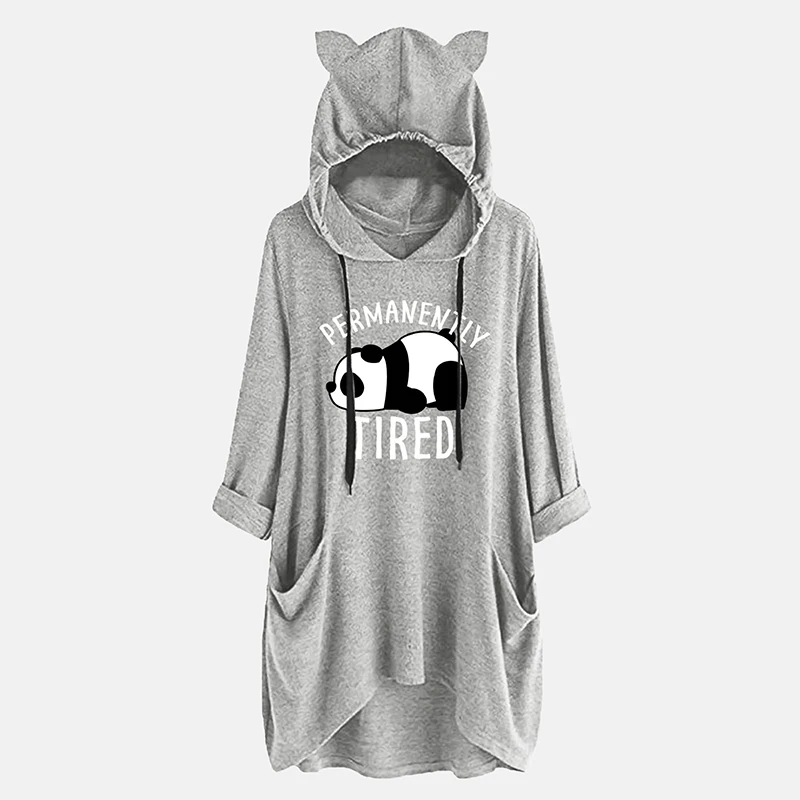 

Autumn Long Sleeve Plus Size Hoodies Sweatshirts Women Harajuku Panda Print Cute Women's Clothing Casual Kawaii Pullover Tops