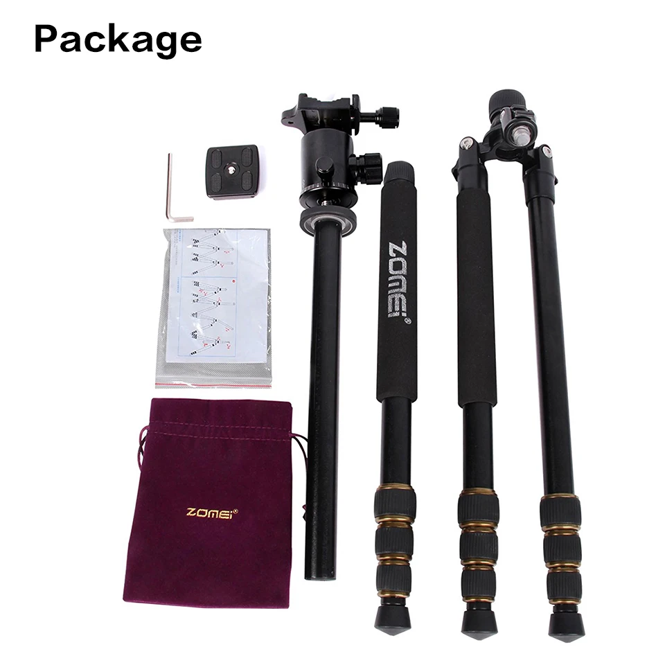 

Zomei Aluminum Photographic Camera Tripod Travel Bracket Monopod Z688 with Ball head for DSLR Cameras Smartphone Photo Video