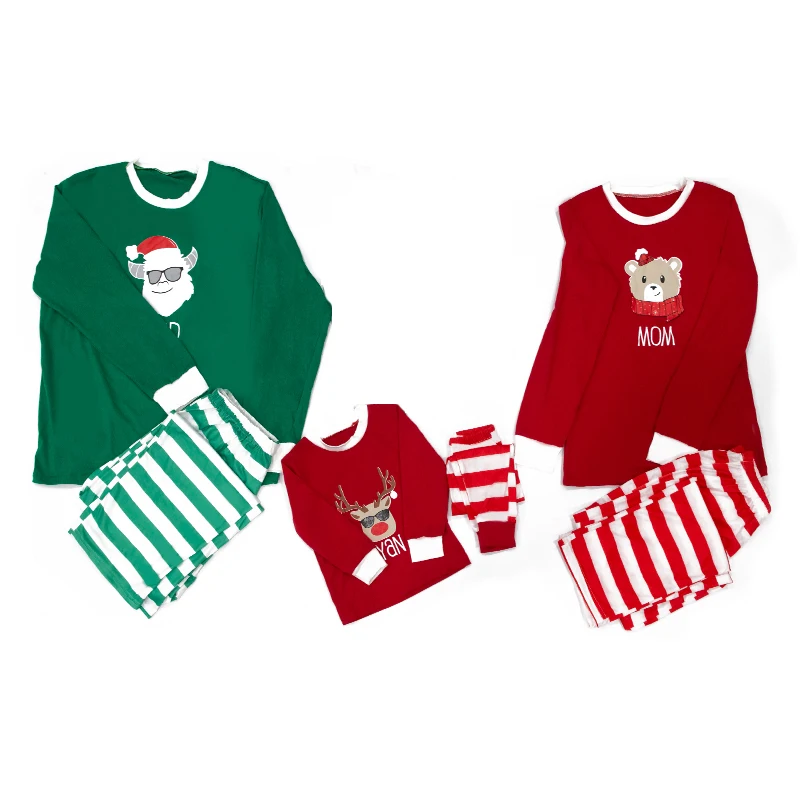Фэмили лук новогодняя одежда пижама новый год новогодние пижамы хлопок