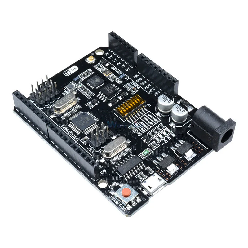 Модуль регулятора напряжения Uno + Wifi R3 Atmega328P Esp8266(32 Мб памяти) Usb Ttl Ch340G для Arduino Nodemcu