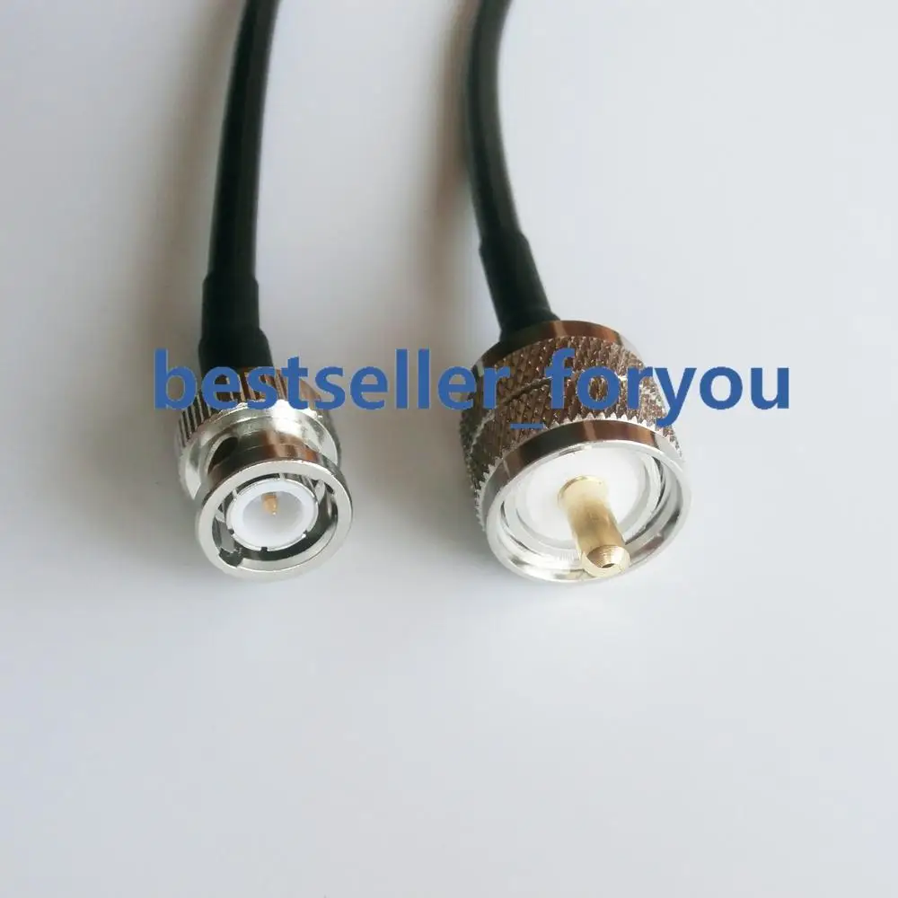 

100 см RG58 кабель PL259 UHF штекер к BNC Q9 штекер прямой коаксиальный отрезок
