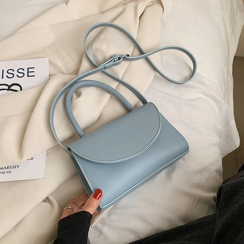 

BenBallar Women's Korean Mini Solid Color Top-Handbags Trendy PU All-match Flip Shoulder Messenger Bags