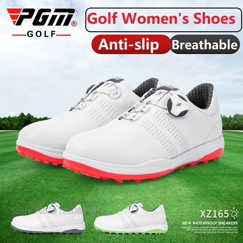 Pgm Women Waterproof Golf Trainers Ladies Breathable Golf Sneaker Female Sports Lightweight Shoes Soft Athletic Footwear