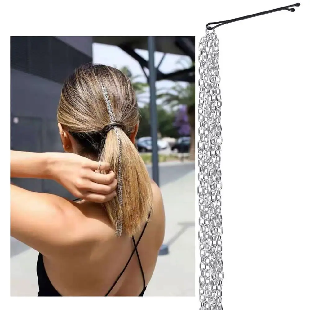 UDDEIN серебристая металлическая заколка для волос с кисточками модные трендовые