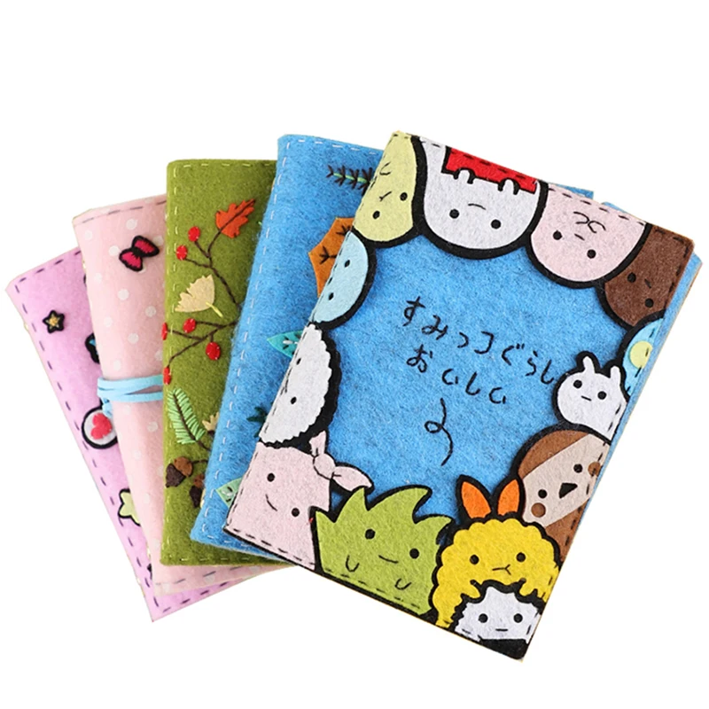 11 видов стилей ручная работа войлочная ткань свободный лист дневник 14.5X11CM сделай