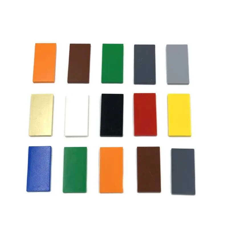 100 шт./лот плоская плитка 2x4 с пазами MOC строительные блоки кирпичи детали сделай