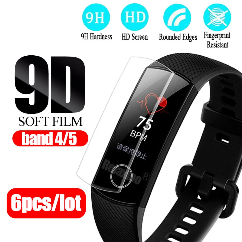 Защитная пленка для экрана honor band 5 9D мягкая huawei 4 band4 band5 аксессуары умного