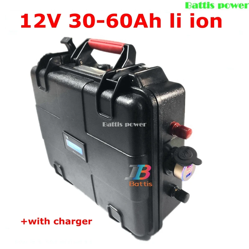 Водонепроницаемый 12V 30Ah 40Ah 45Ah 50Ah 60Ah литий ионная батарея 12v bms для уличный