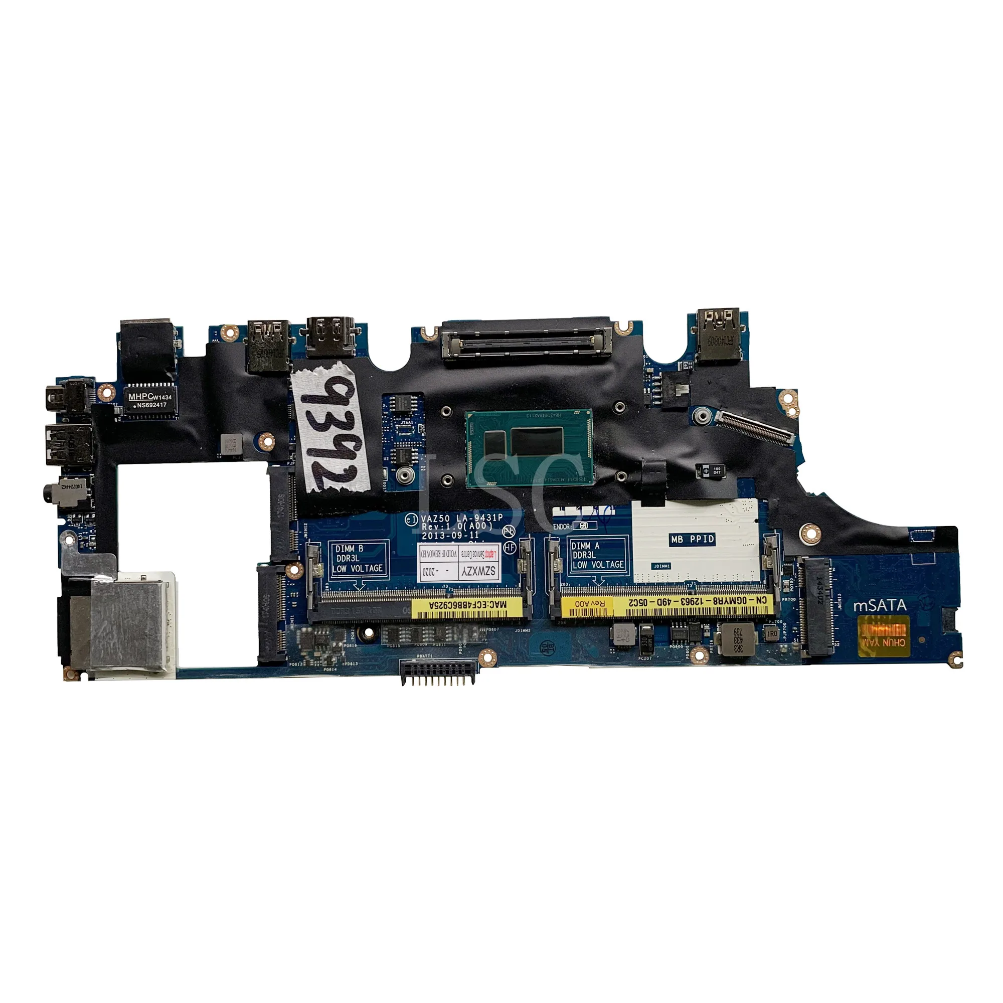 LSC Восстановленная материнская плата для ноутбука DELL Latitude E7240 с процессором SR1EE I5-4310U CPU CN-0GMYR8 GMYR8 VAZ50 LA-9431P 100% Протестировано.