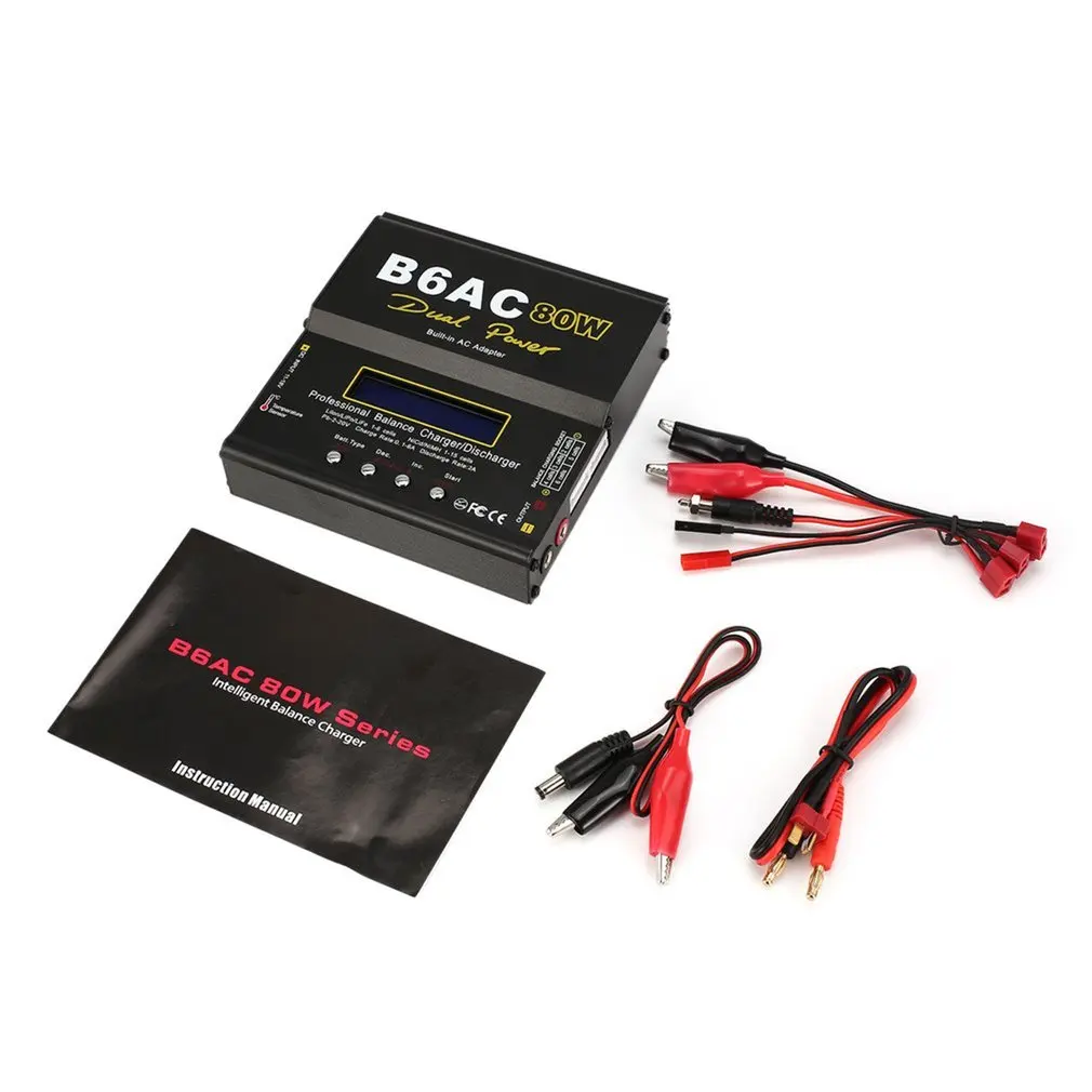 

B6AC 80 Вт 6A Lipo NiMh Li-Ion Ni-Cd AC/DC RC балансирующее зарядное устройство 10 Вт Dis зарядное устройство для радиоуправляемого автомобиля вертолета дрона ...