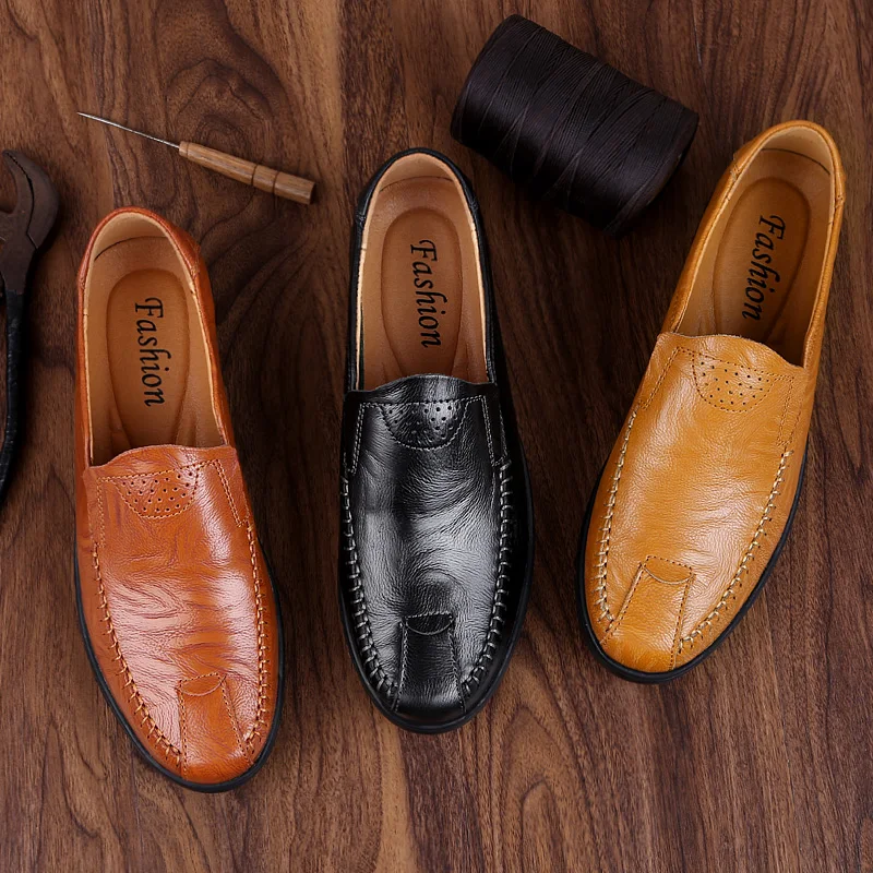 

2019 spring and autumn brand classic comfortable flat bottom casual outdoor driving shoes large size waterproof and breathable