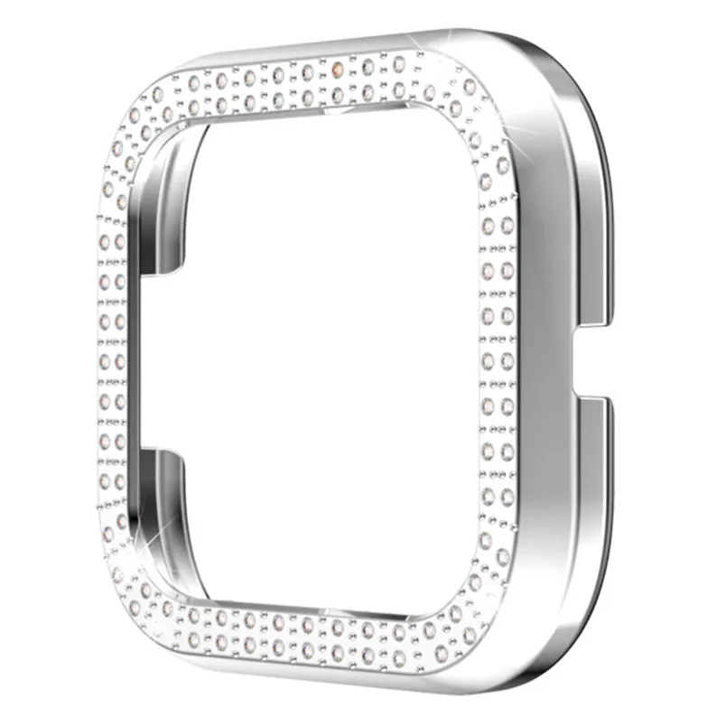 Case Cover Shell For Fitbit versa 2 Ultra-Slim Luxury Bling Crystal Screen Protector Watch Wristband Accessories | Электроника