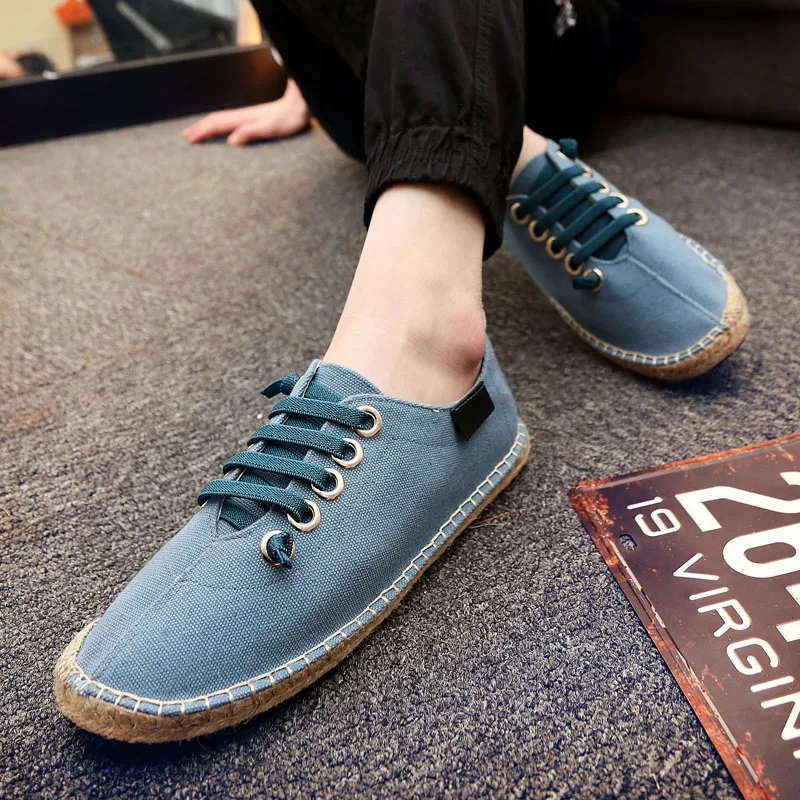 

Men's canvas shoes lightweight breathable casual shoes summer comfortable soft non-slip flat loafers student trend wild