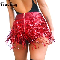 womens sequins tassel skirts shorts booty dance festival bottoms