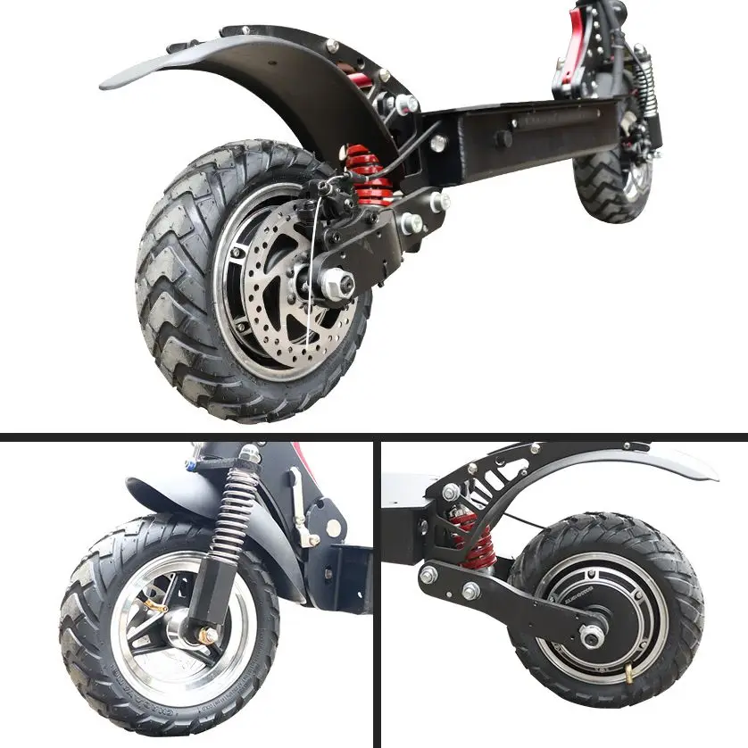 

10 Inch Electric Scooter Foldable 60 Km Max Mileage Kick Scooter Dual Brake Wide Wheel Electric Skateboard With LCD Display