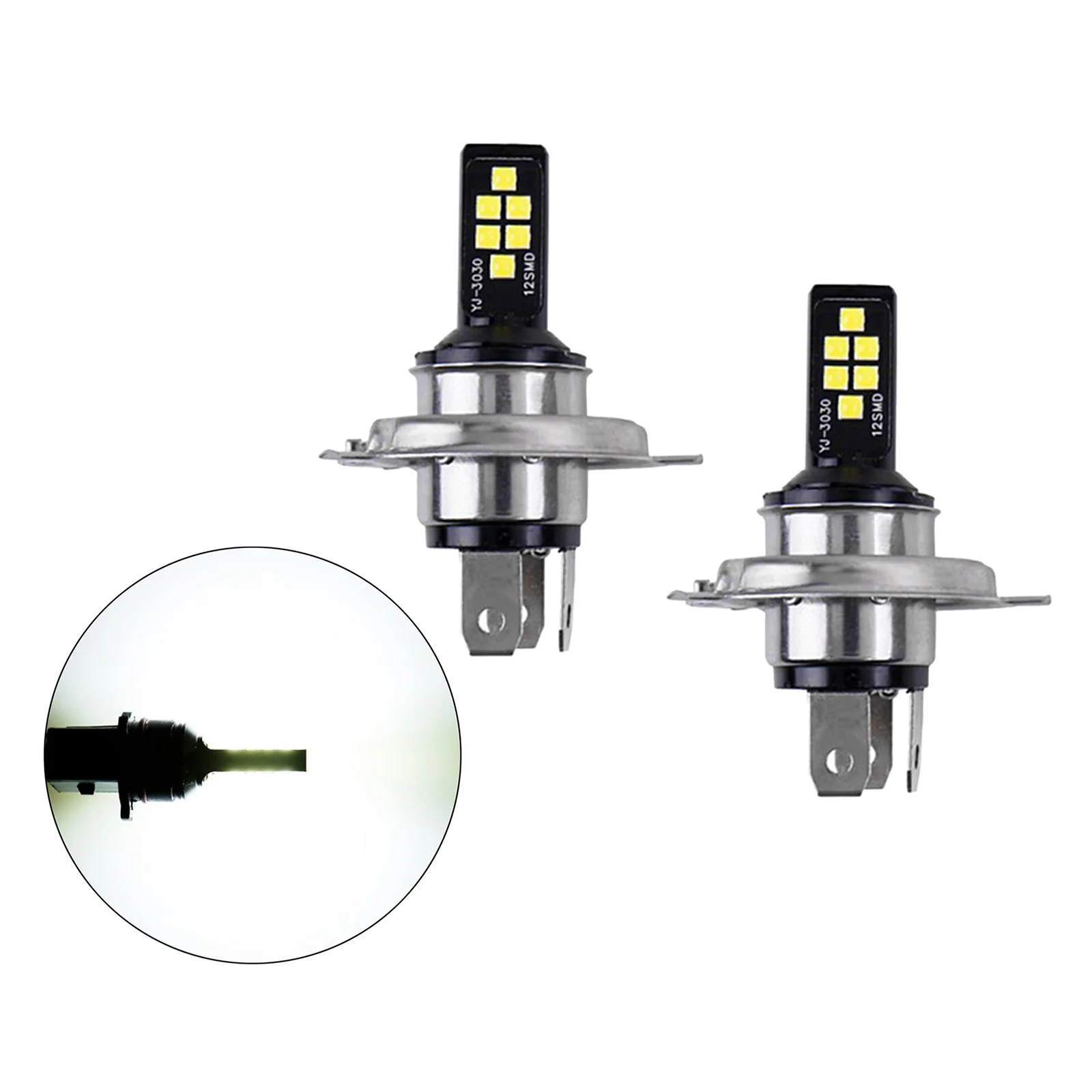 

1 Pair LED Headlight Bulbs 3 Claws Easy to Replac Motorbike Headlamp