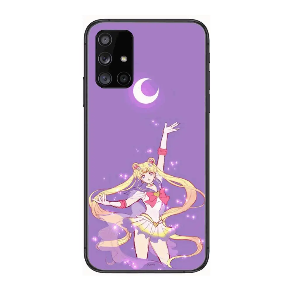

Anime Sailor Moon Phone Case Hull For Samsung Galaxy A 90 50 51 20 71 70 40 30 10 80 E 5G S Black Shell Art Cell Cover
