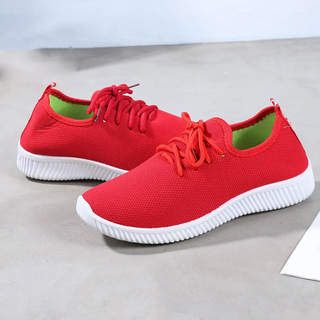 Women Sneakers Outdoor Solid Round Toe Breathable Loafers Soft Leisure Flat Running Shoes Sports Shoes Light Bottom Shoes#1007