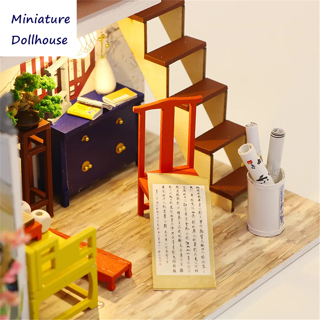 Новый 3D Деревянный DIY светодиодный светильник миниатюрный кукольный домик
