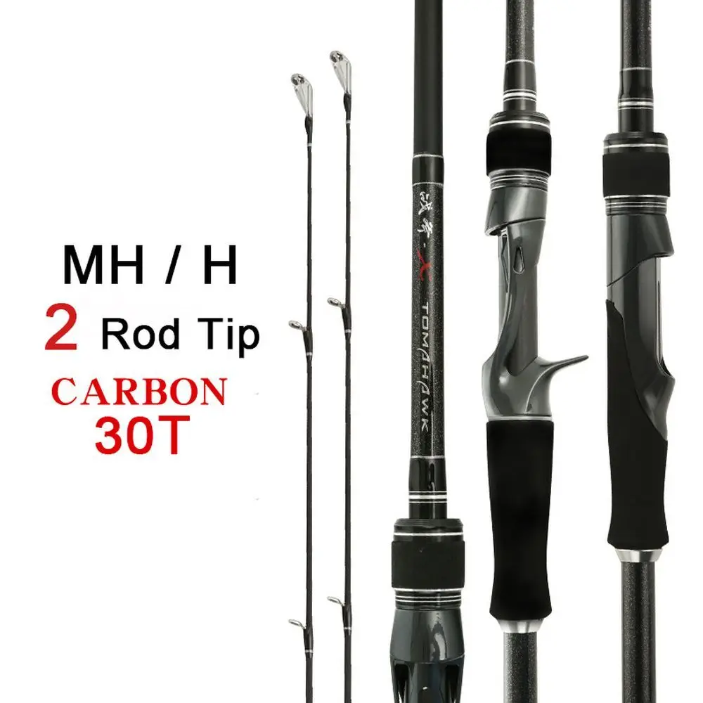 

2 Tips Carbon Baitcasting Fishing Rod 1.83m 2.13m 2.4m Travel Ultra Light Casting Spinning Lure 7g-45g H MH Fishing Rod Tackle
