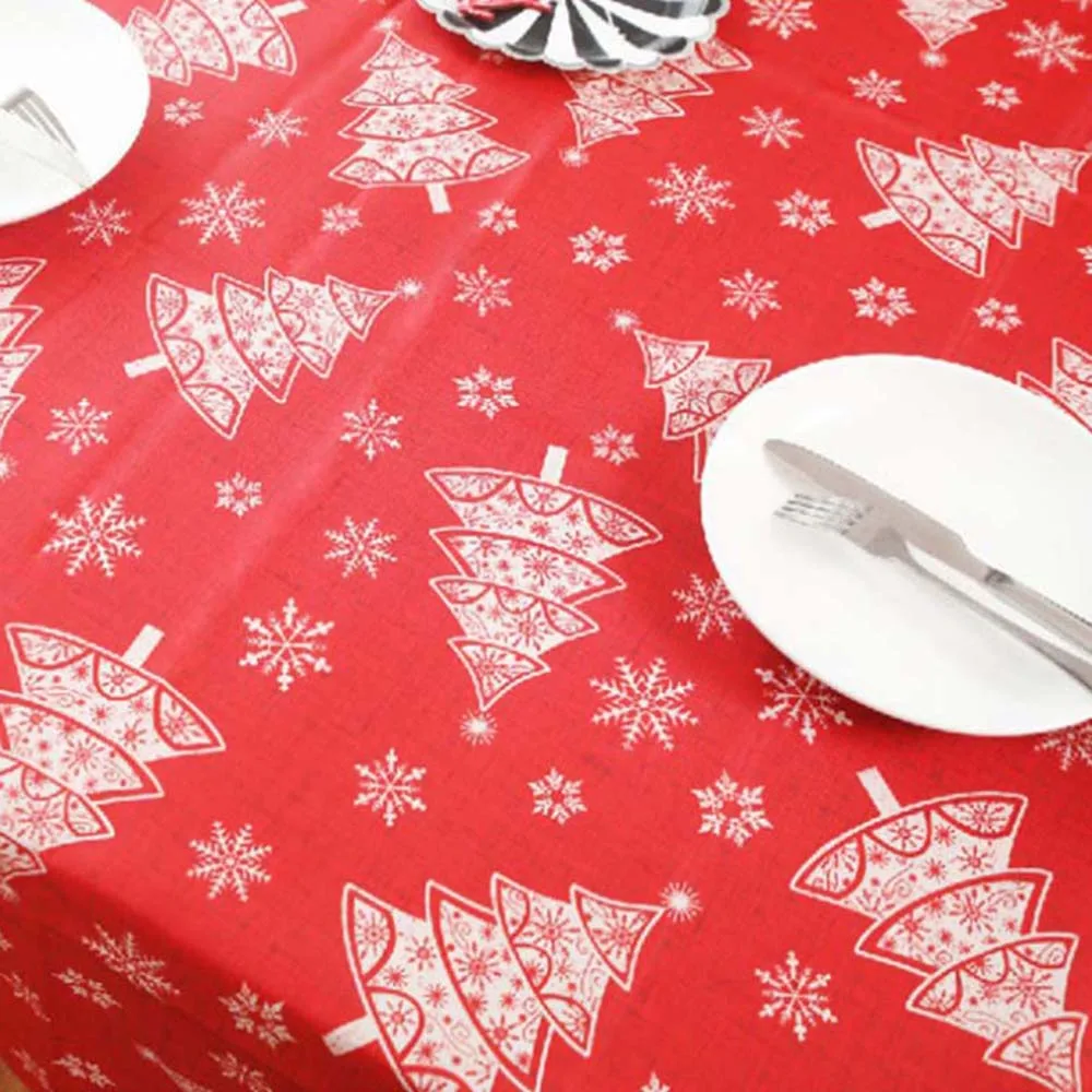 Новая 3D скатерть Рождественская елка Новогодний фейерверк Водонепроницаемая