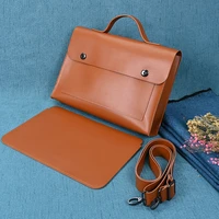 2pcs shoulder bagslaptop sleeve for macbook air 13 case 2020 pro 13 coque funda women laptop bag leather handbag for xiaomi mi