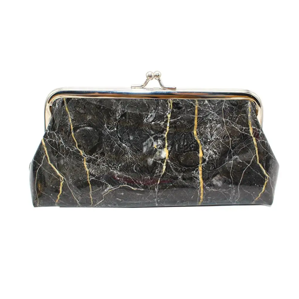 Женский кошелек в стиле ретро с мраморной текстурой замком для монет держателем