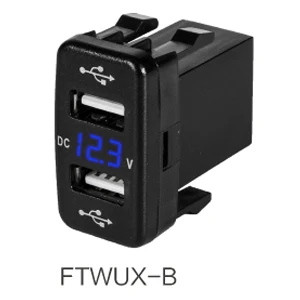 Самые модные 4.2A Dual USB Автомобильное зарядное устройство вольтметр 12 в разъем USB адаптер зарядное устройство s Быстрый двойной порт USB Автомобильное зарядное устройство для Toyota - Название цвета: FTWUX-B