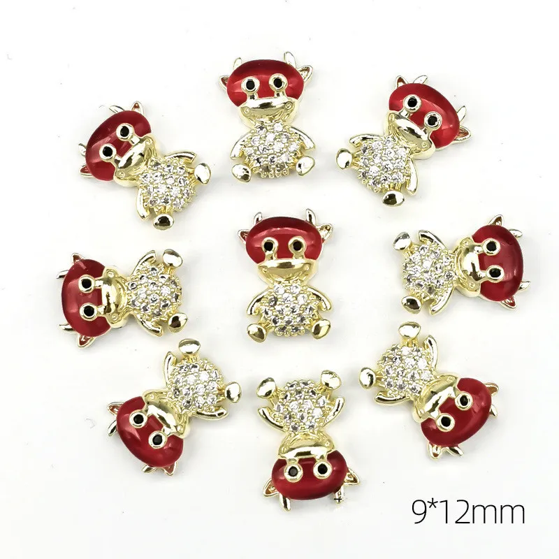 

5pcs Shiny Crystal AB Nail Art Rhinestones 3d Alloy Cute Cartoon Strass Gems Charm DIY Manicure Decorations