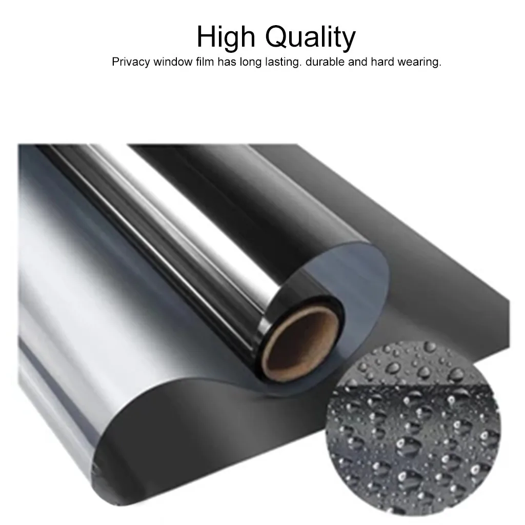

Top One Way Mirror Window Film Vinyl Self-adhesive Reflective Solar Film Privacy Window Tint for Home Blue Silver Glass Stickers