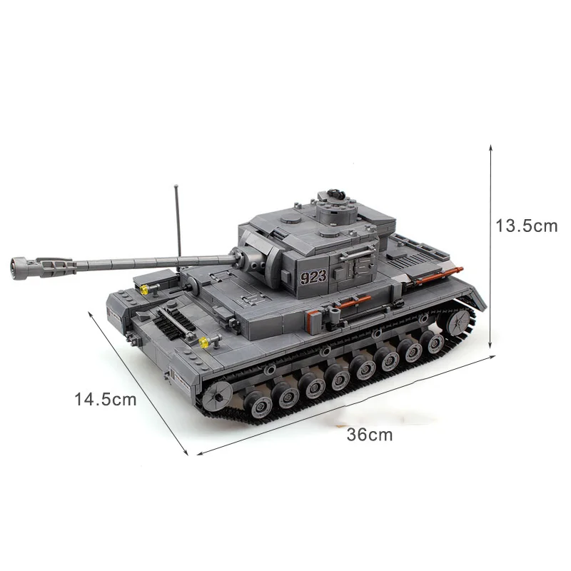 Конструктор военный армейский с большими панцами Тигром и танком 2 мировая война