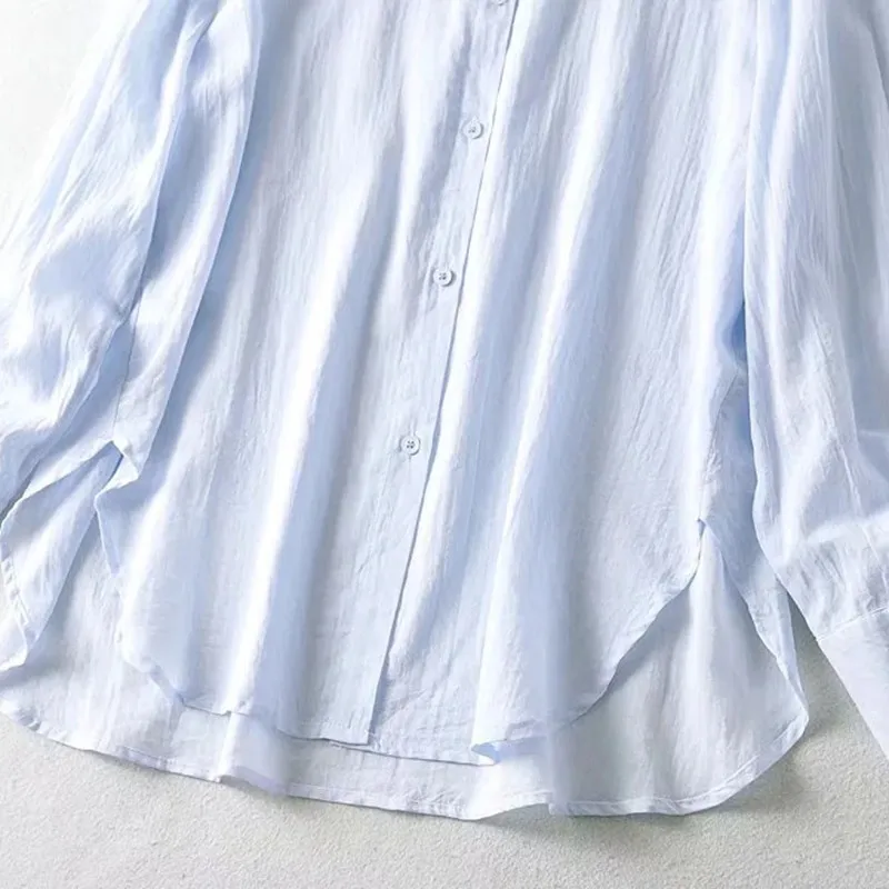 

2021 Summer Women Thin Sunscreen Shirts Long Sleeve Korean Cotton And Linen Blouse Harajuku Tops Clothing Chemise Femme