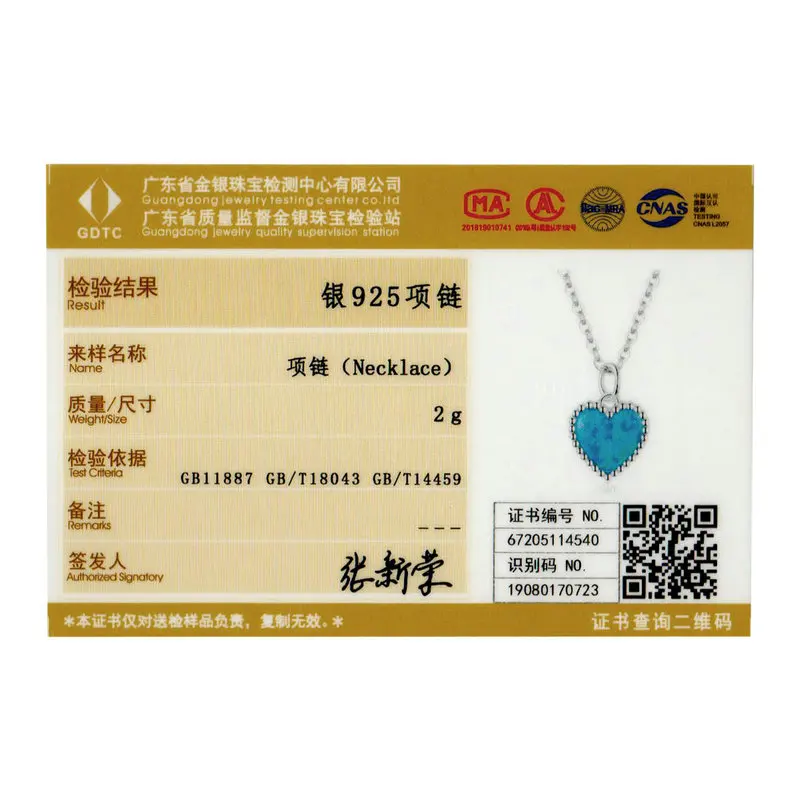 

bamoer Deep Blue Heart Necklace for Women 925 Sterling Plated platinum Translucent opal Luxury Brand Jewelry 2020 Mode SCN413