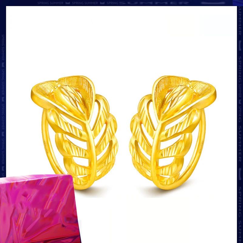 Серьги SFE из чистого золота 24 карата серьги настоящего 999 пробы красивые