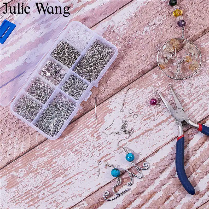Julie Wang 1 коробка прыгающие кольца ушной крючок игла короткая цепочка бусина шапка