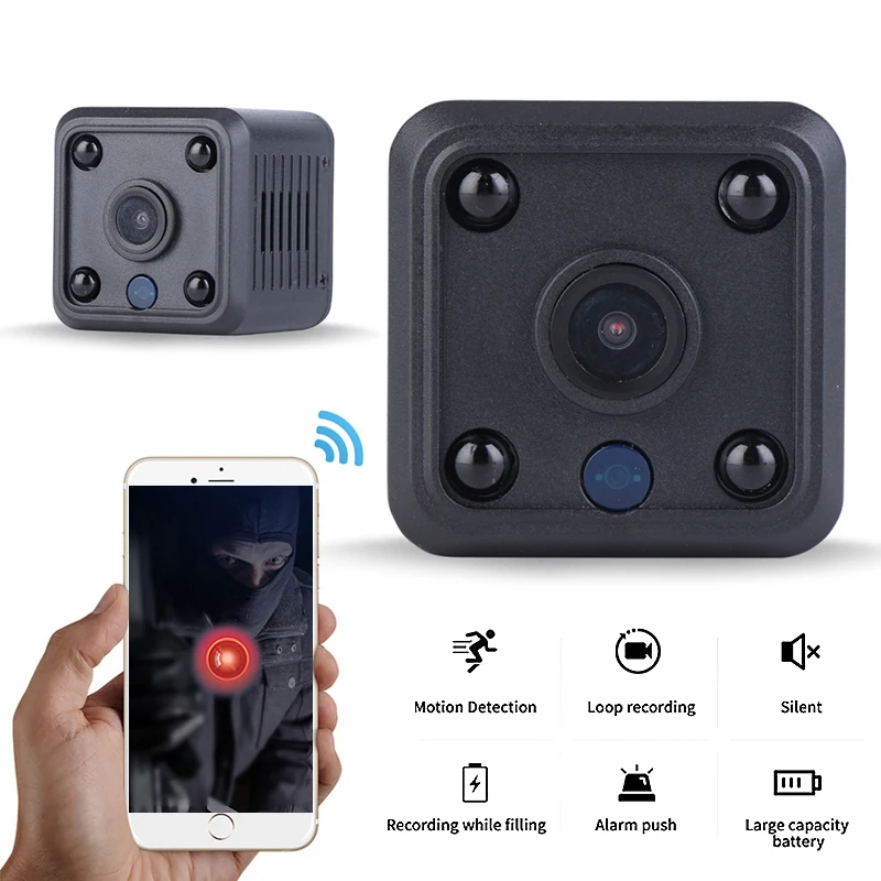 Беспроводная мини камера видеонаблюдения 1080P Wi Fi IP инфракрасное ночное видение