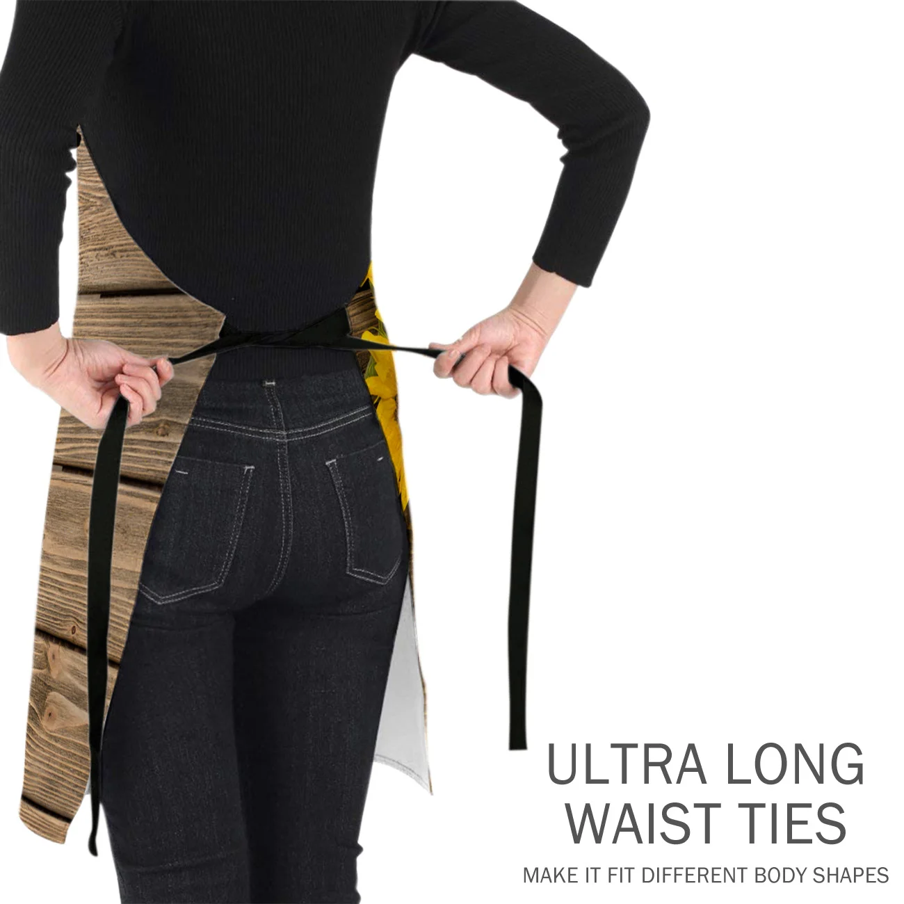 Фартук с подсолнухами регулируемый парусиновый фартук индивидуального дизайна