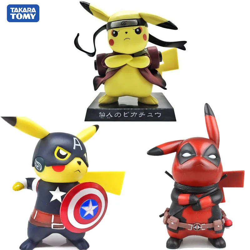 Модель TAKARA TOMY Pokemon орнамент Пикачу COS удзумаки Наруто Капитан Америка Дэдпул