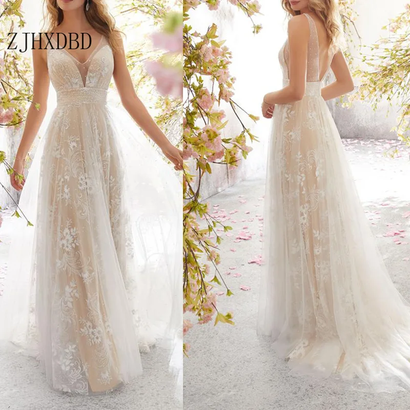 

2020 New Chiffon Summer Dress Women Spring Sleeveless Deep V-neck Elastic Waist Sashes Dress Wedding Party Evening White Dresses