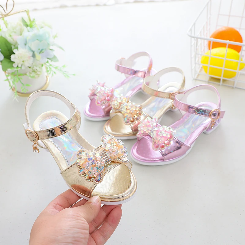 

2021 New Summer Children's Korean Version Of The Princess Shoes In The Big Children's Shoes Little Girl Baby Sandals Slippers