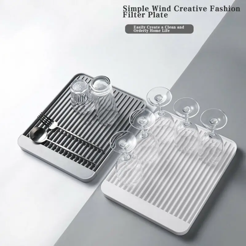 Новейший Пластик панели сушилка для посуды поддон большой Кухня над раковиной