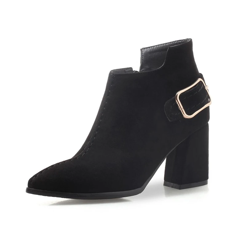 Большие размеры 14 15 16 Замшевые сапоги В рыцарском стиле с острым носком на