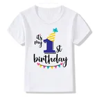 Новинка, детские летние футболки на день рождения для мальчиков и девочек, футболка с коротким рукавом, размеры, детская одежда для вечерние НКИ, футболки, топы