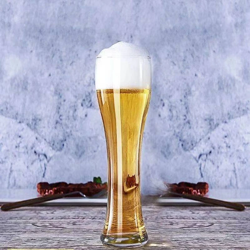 

2PCS/Lead-free Glass Beer Glass Heat Resistant Creative Thickened Beverage Cup Glass