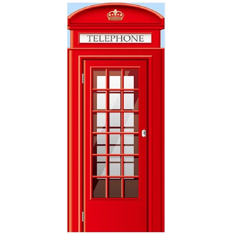 Телефонная будка Биг Бен башня дверь стикер красный зонт двухэтажный автобус