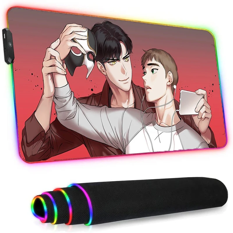 

Led Mousepad Rgb Anime Genshin Impact bj alex Pc Gamer Girl Kawaii Gaming Accessories Santoro Gorjuss Rubber Base Mat While
