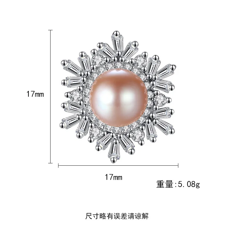 

DI-266 S925 sterling silver earrings freshwater pearl luxury snowflake earrings wholesale